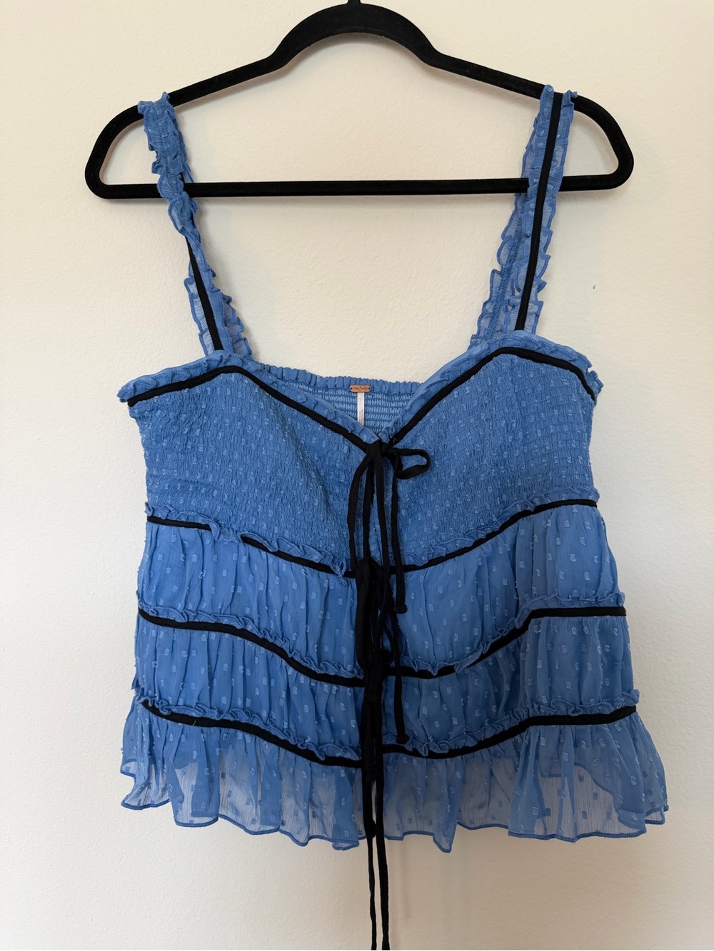 NWT Free People Knox Tank Blue Babydoll Top Size XL